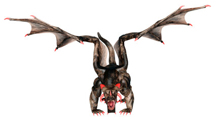 3D Rendering Fairy Tale Dragon on White