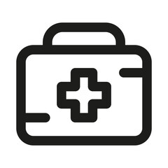 First aid kit icon. Modern professional minimal line vector icon representing medical care emergency health clarity and clean visual design