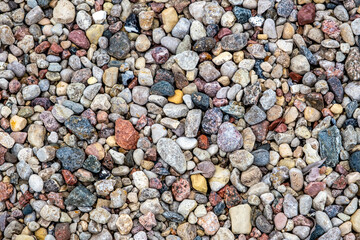 Gravel lying on the ground, road surface