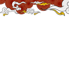 Obraz premium Decorative Chinese Clouds Illustration