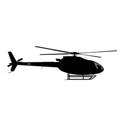 Detailed Silhouette of a Modern Helicopter in Flight.
