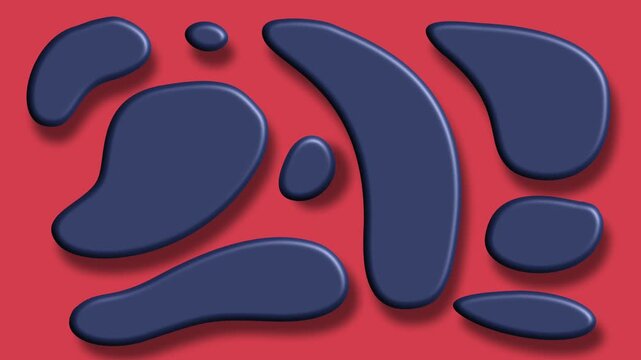 Abstract dark blue blob shapes on red background vector