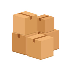 Cardboard box icon in flat style. Package vector illustration on isolated background. Carton container sign business concept.