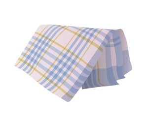 Cloth towel, kitchen tablecloth with tartan traditional pattern vector illustration
