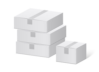 Cardboard box icon in flat style. Package vector illustration on isolated background. Carton container sign business concept.