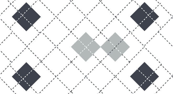 A classic argyle pattern background with gray and dark blue diamonds and dotted lines, creating a timeless and sophisticated geometric design.