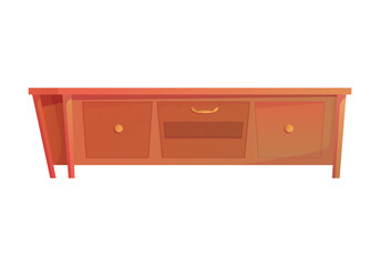 Vintage antique cabinet, expensive furniture from pawnshop vector illustration