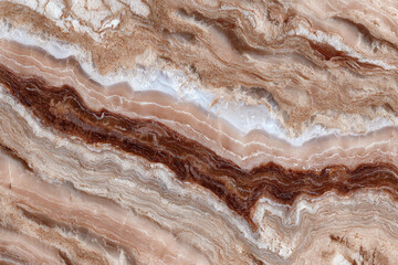 Obraz premium layered onyx stone with warm brown and beige tones