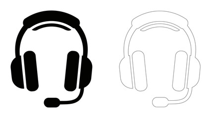Gaming headphones icon_ immersive high-quality audio for gaming, communication, and entertainment - modern vector graphi