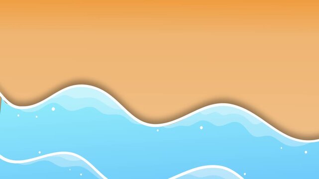 Beach sand bottom border blue wave ocean water