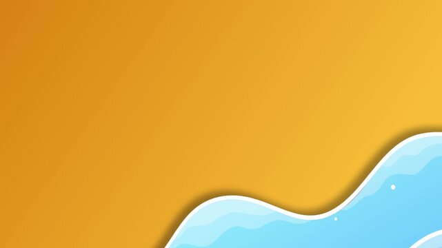 Yellow sand border blue ocean wave background template