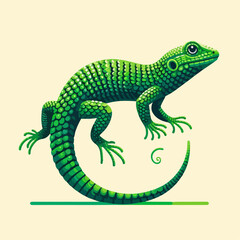 Obraz premium flat illustration of a lizard