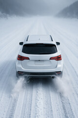 Naklejka premium 冬 運転 雪道 走行シーン