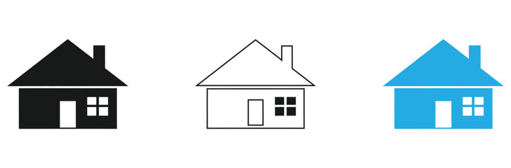 Essential home icon set featuring solid fill outline and vibrant color styles perfect for real estate applications
