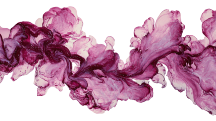 Abstract watercolor background with purple ink splashes creating a floral pattern of pink and lilac spring blossoms