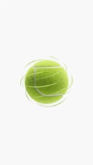 Dynamic Green Tennis Ball in Mid-Air - High Key Sports Action Isolated Object Ecommerce Concept