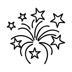 Obraz premium Firework icon for New Year and Christmas celebration on transparent background