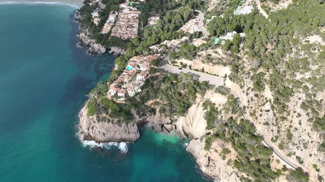 Aerial View , Cuevas de Arta and Platja de Canyamel, Capdepera, Mallorca, Balearic Islands, Spain