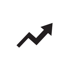 Upward growth trend arrow icon vector illustration for finance and business success