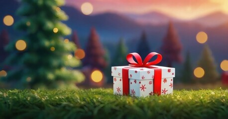 Christmas background with gift