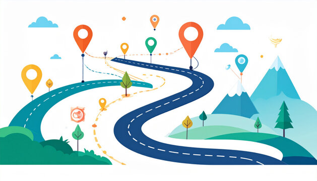 Creative Vector Roadmap for Startup Milestones with Icons