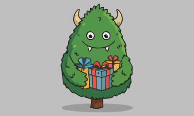 
Christmas tree with various decorations