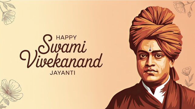 Happy Swami Vivekananda Jayanti Youth Inspiration Poster