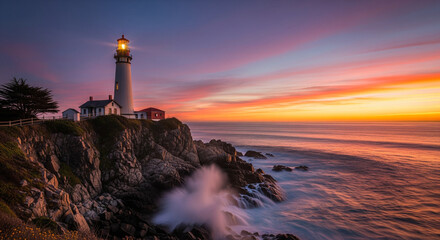 lighthouse at sunset
