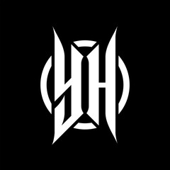YH Monogram Logo on Black Background