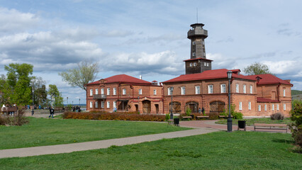 The building of the art gallery, a former fire tower on the island-town of Sviyazhsk.