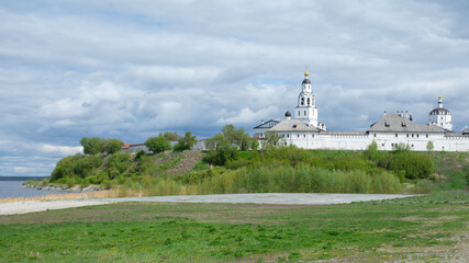 A view of the island town of Sviyazhsk and the walls of the Assumption Monastery