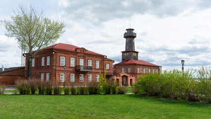 The building of the art gallery, a former fire tower on the island-town of Sviyazhsk.