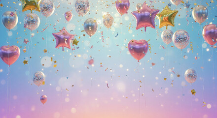 colorful balloons flying in the sky