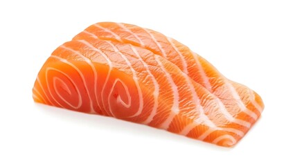 Raw salmon fillet with white background