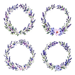 set of floral design elements