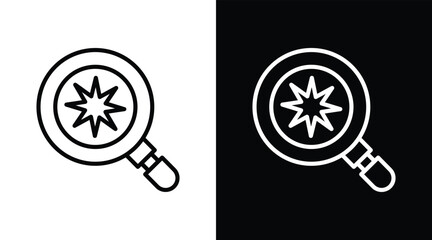 detection Two-tone version in black and white background