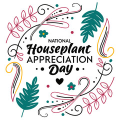 NATIONAL HOUSEPLANT APPRECIATION DAY vector illustration 