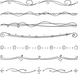 Fototapeta premium A set of lines with circles and stars on them