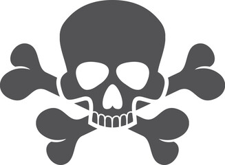 A skull with two crossed bones on either side of it