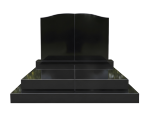 Black granite ten commandments monument isolated on transparent background