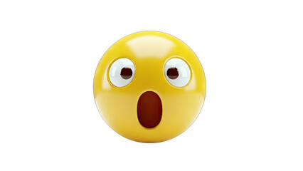 Fototapeta premium Surprised Emoji with Open Mouth on White Background