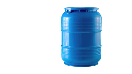 Blue Plastic Barrel on Isolated Background