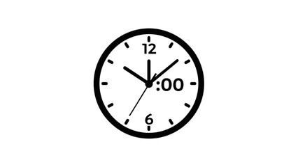 Simple Analog Clock Face Showing 3:00 O'clock with Hour and Minute Hands