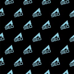 SEO seamless pattern isolated on black background