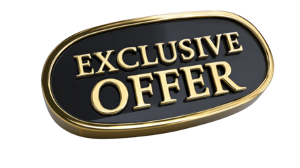 Exclusive Offer Black and Gold Badge