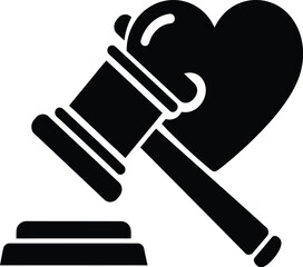 vector illustration of a hammer and justice