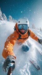 Skier on Snowy Slope