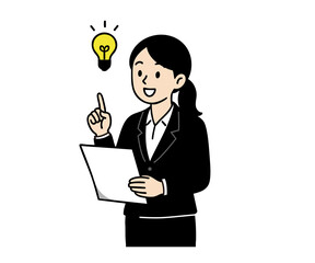 ビジネス アイデアがひらめく女性 02