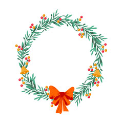 Christmas Wreath Vector. Green Christmas Wreath Design. A beautifully crafted Christmas wreath vector featuring lush green leaves, berries, ornaments, and festive decorative elements.