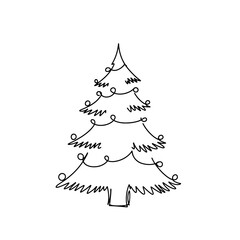Simple hand drawn christmas tree illustration